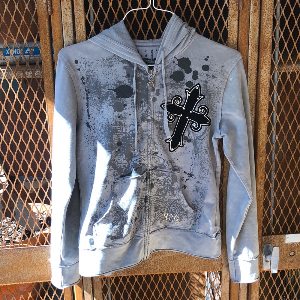 Rock&Roll cowgirl full zip sweater